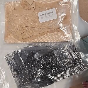 Sparkling Beige Fishnet Stockings